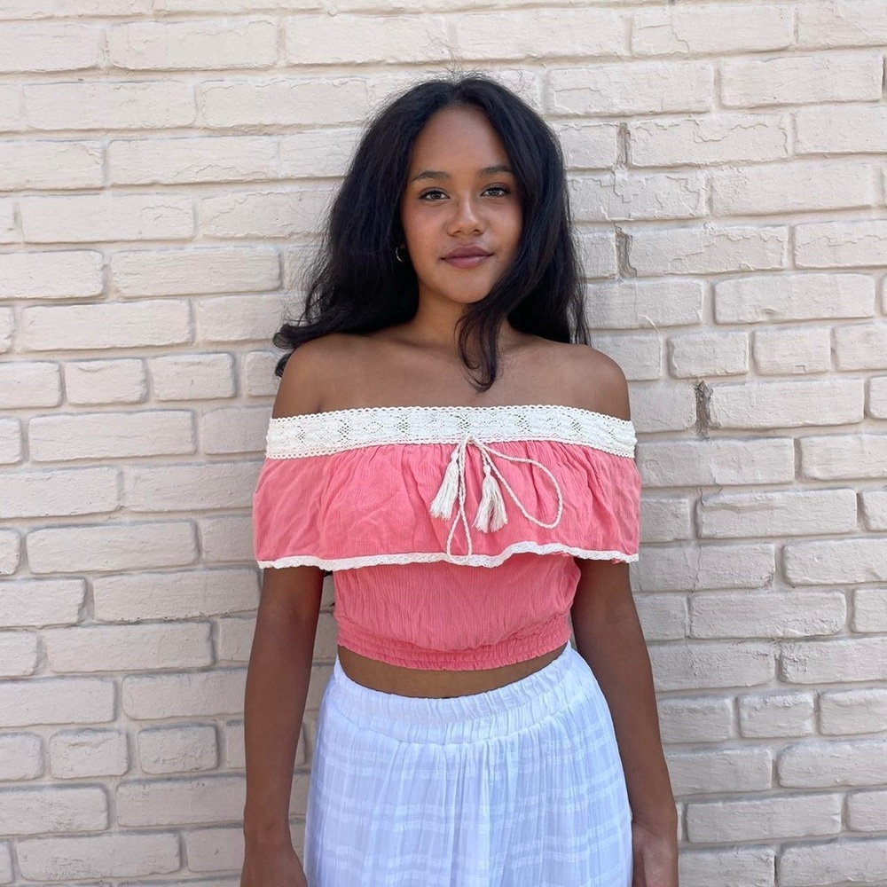 Flying tomato y2k bohemian pink crop top sz xs